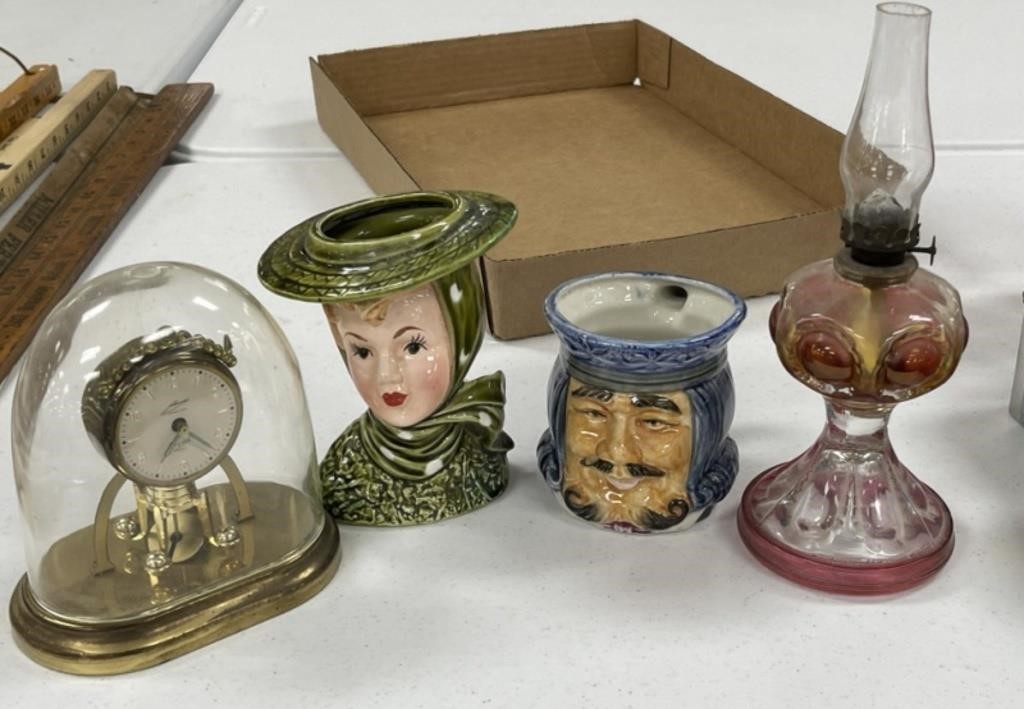 Head Vase, Oil Lamp and More