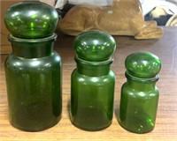 3 early apothecary jars