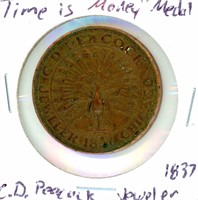 "Time is Money" Medal - C.D. Peacock Jeweler 1837