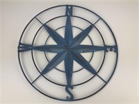 12.5" Metal Rose Nautical Wall Hanging Compass