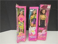 3 Barbie Dolls See Box Condition