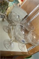 LOT OF FOUR ETCHED GLASS SORBET BOWLS