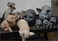 This Little Piggy...Adorable Pig Garden Statue Lot