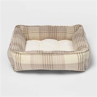 Orthopedic Plaid Flannel Cuddler Dog Bed   S