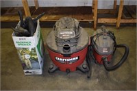 2 Craftsman shop vacs: 16 gallon wet/dry with seve