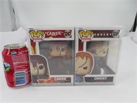 2 figurines Funko Pop, Chucky et Carrie