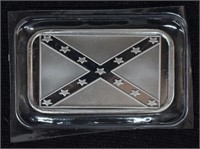 .999 One Ounce Confederate Flag Silver Bullion Bar