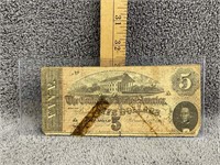 1864 Confederate $5 Note - Richmond, VA