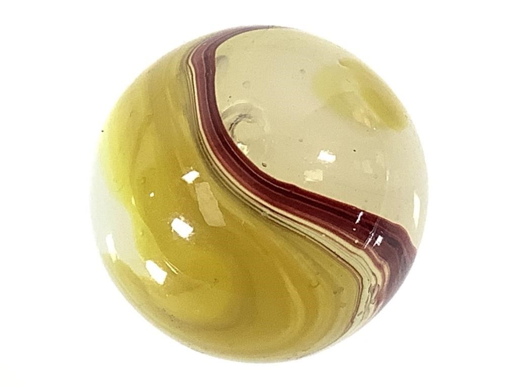 1 - 10/16" - Akro Agate Oxblood Egg Yolk