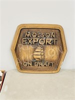 Molson Export beer wall plaque - 19" x 21"