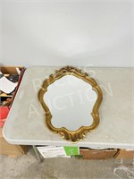 vintage gold framed mirror - 16" x 23"