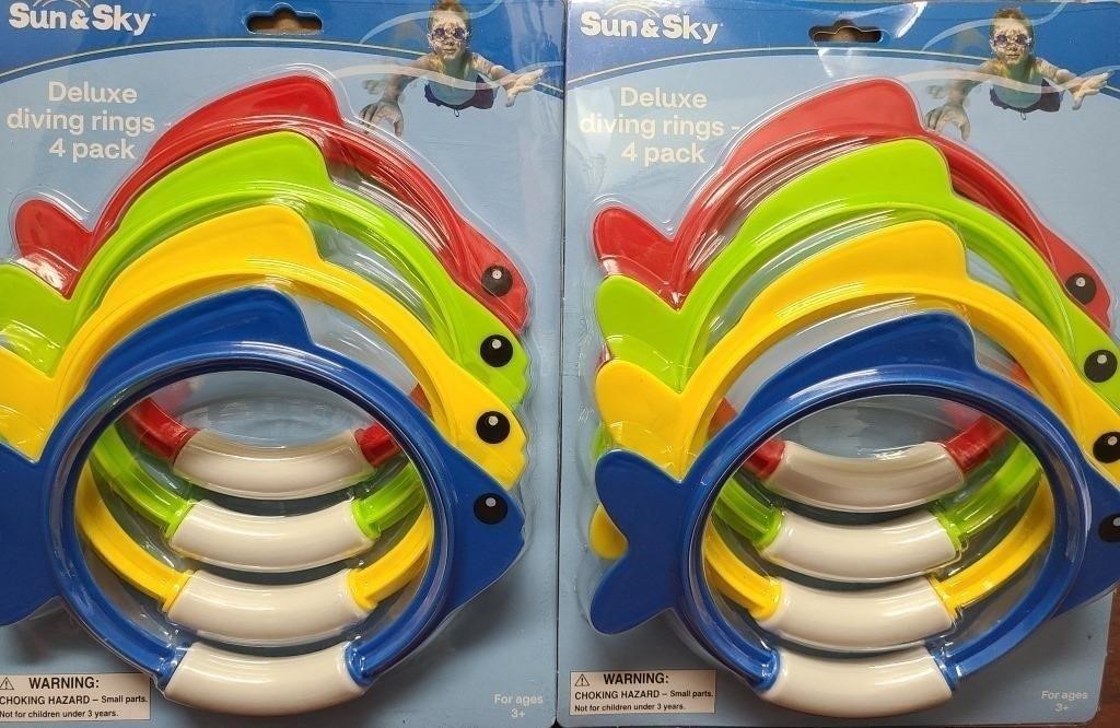 Sun & Sky - Deluxe Diving Rings - 2X4 Pack