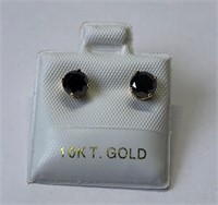 $1000. 10kt. Black Diamond (1.00ct) Earrings