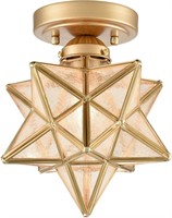 Brass Modern Moravian Star Ceiling Light Semi-Flus