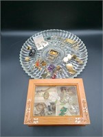 Crystal Plate & Jewelry Box with all Jewelry