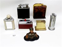 7 Vintage Table Lighters Thorens Parker Barclay