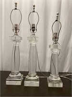 Lot of Three Lucite Table Lamps