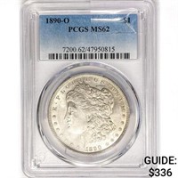 1890-O Morgan Silver Dollar PCGS MS62