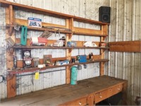 Contents of shelf--12v compressor., electric items