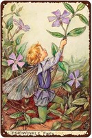 Antique Metal Sign The Periwinkle Fairy Tin Sign