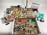 Rubber stamps:  wooden stamps in all shapes and