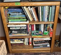 Bookcase w/books 3 shelf 33”X12”X36” Oak