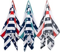 Qty 2 Large Oversized Flag Beach Towels FORESTLANG