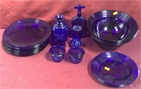 About 21 Cobalt Blue Pieces Including 3 Large