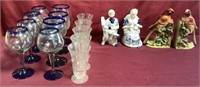 Bird And Aristocrat Figures Plus 8 Hand Blown