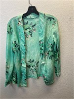 Vintage Open Front Floral Blouse