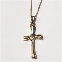 10K  Cross 3.12G 18" Necklace