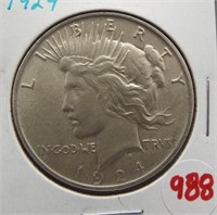 1924 Peace silver dollar.