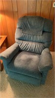 Blue upholstered La-Z-Boy recliner #1