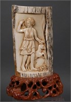 Mammoth Ivory Relief Carving Diana the Huntress