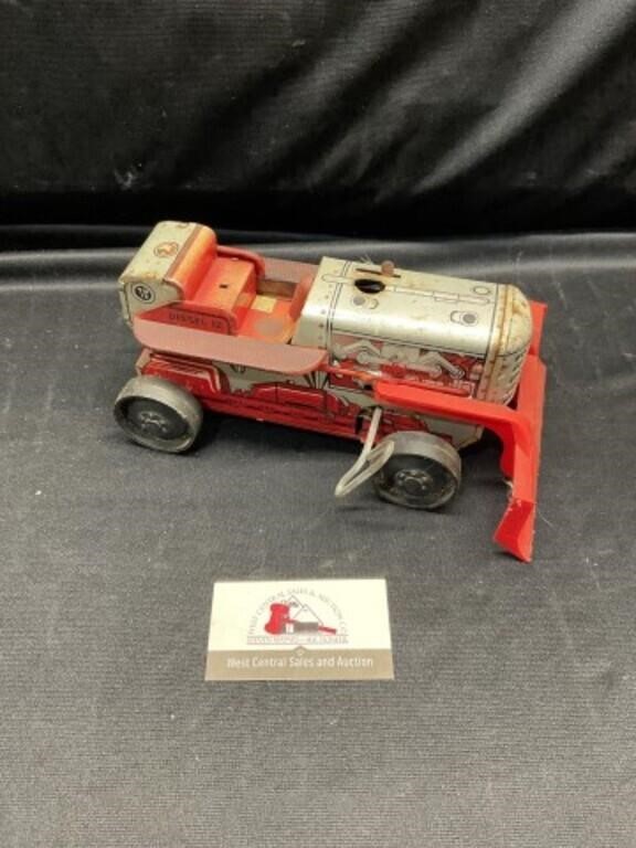 Tin litho Tractor Windup Vintage