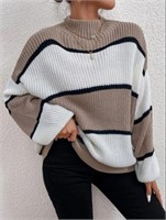 Unity Color Block Mock Neck Sweater SMALL