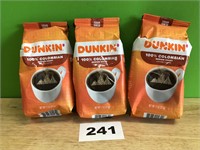 Dunkin Colombian Medium Roast Coffee lot of 3