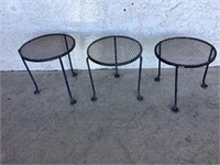 3pc Iron Nesting Table Set, 16in Tall X 14.5in