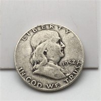 1952 D Silver Ben Franklin Half Dollar