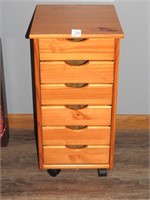 Wooden Storage Drawer Unit on Casters - Measures