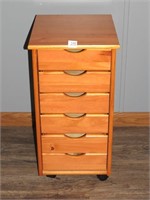 Wooden Storage Drawer Unit on Casters - Measures