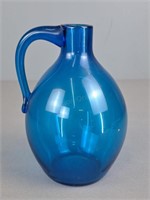 Blue Art Glass Pitcher - Maybe Blenko