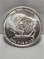 1 Troy Oz Silver Round Buffalo