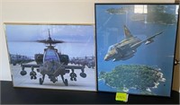 W - 2 PIECES MILITARY AIRCRAFT PRINTS (H103)