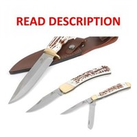 Mossy Oak 3-Piece Stag Finish Knife Set with Stain