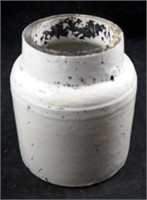 Antique  Cream Pottery Stone Jar 5 1/2"