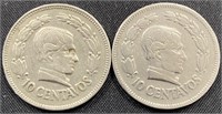 1928 - Ecuador 10 centavos coins