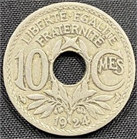1924 - France 10 cents coin