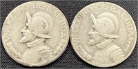 1931 - Panama 10 cents Balboa Silver coins