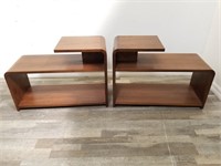 Pair of mid century modern 3 tiered and tables